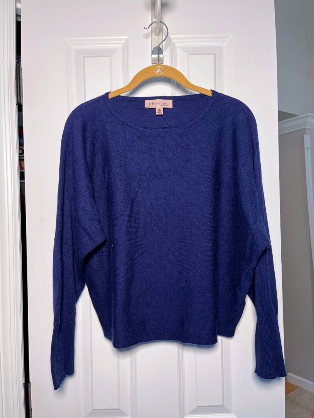 Philosophy Royal Blue Crewneck Pullover Sweater Large